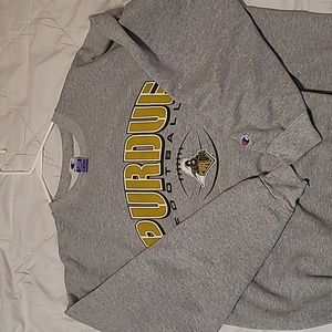 Mens XL - Purdue Football - Gray Champion Pullover Sweatshirt - University